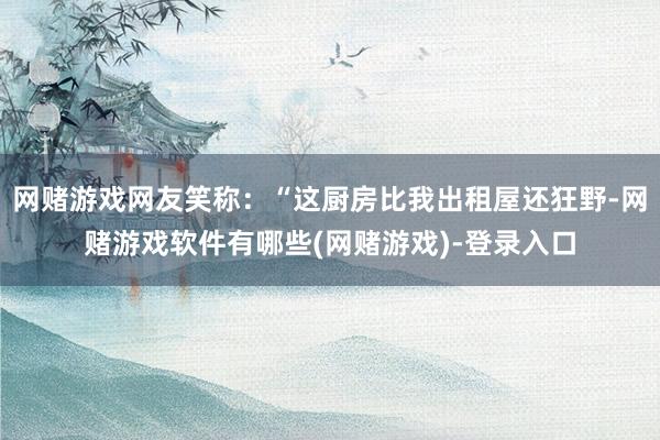 网赌游戏网友笑称：“这厨房比我出租屋还狂野-网赌游戏软件有哪些(网赌游戏)-登录入口
